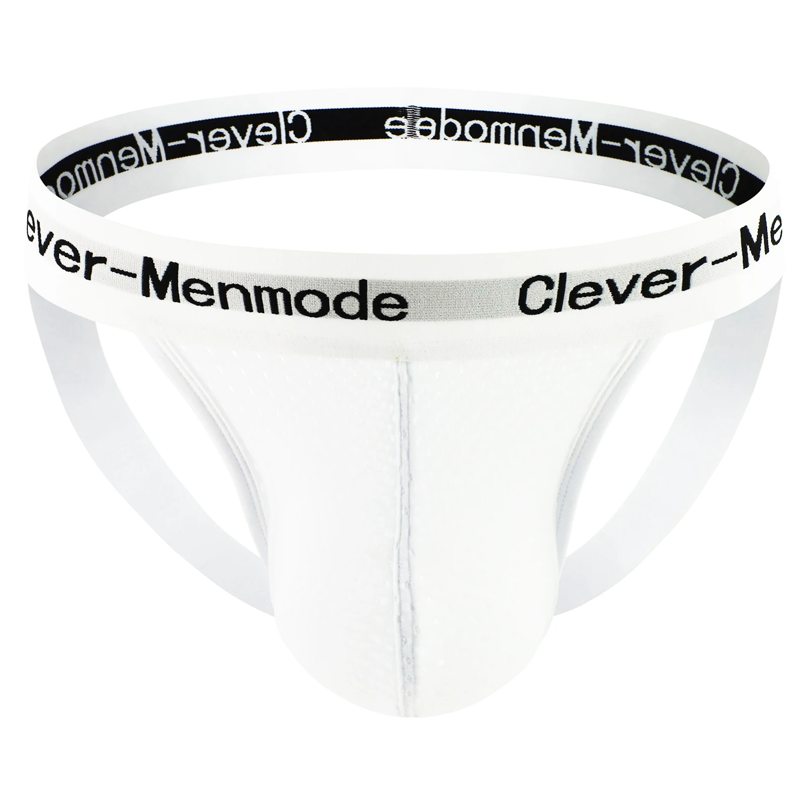 

CLEVER-MENMODE Mens Underwear Jockstrap Mesh Breathable Bulge Pouch Briefs Wide Elastic Waistband Sports Fitness Underpants