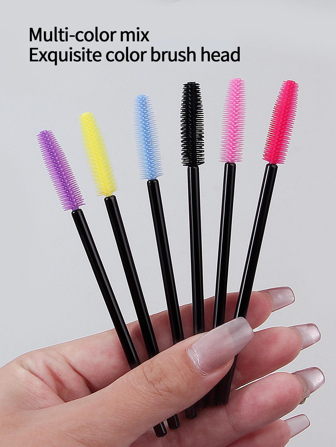 50PCS silicone mascara brush Mascara makeup brush High-grade eyelash curl grafting eyelash comb eyebrow brush