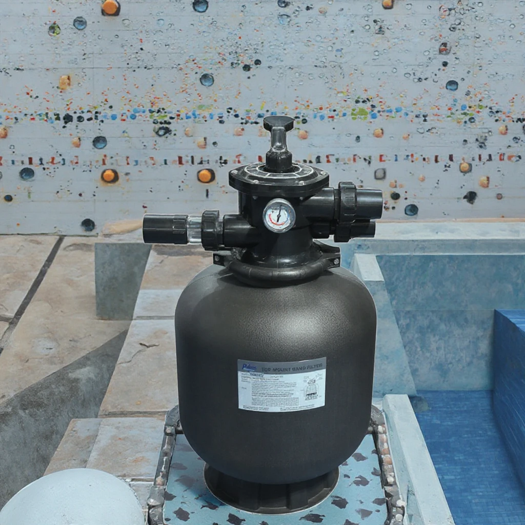 

Pikes 16\" Sand Filter For Swimming Pools Top-Mounted 5-Way Valve Plastic Filtration Equipment Customize