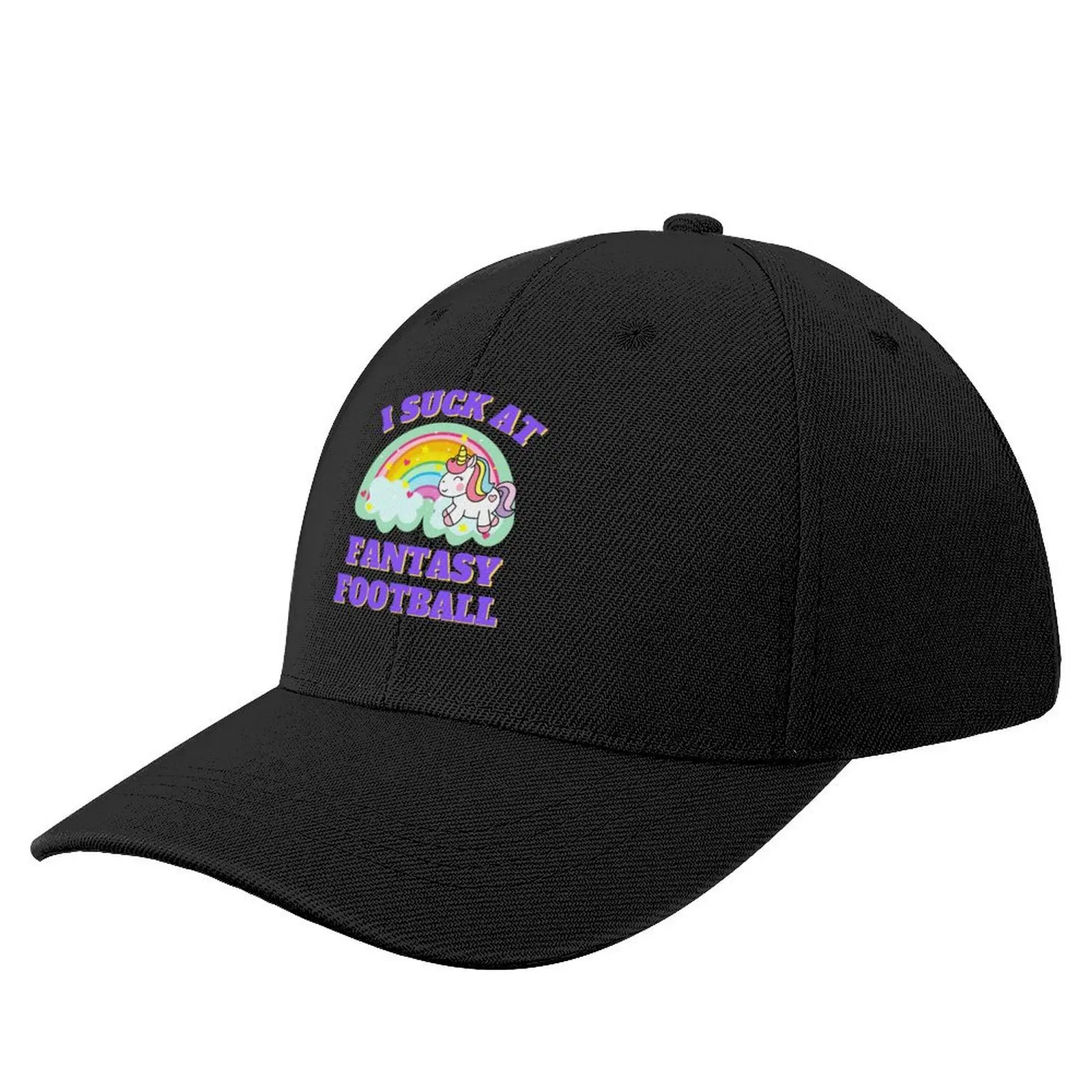 

I Suck At Fantasy Football Unicorn Rainbow Loser Punishment Baseball Cap cute Designer Hat Sunhat Male Women's