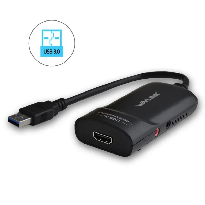 WAVLINK USB 3.0 To HDMI External Graphics Card, 2K Resolution, Independent Audio Output, Microphone Input