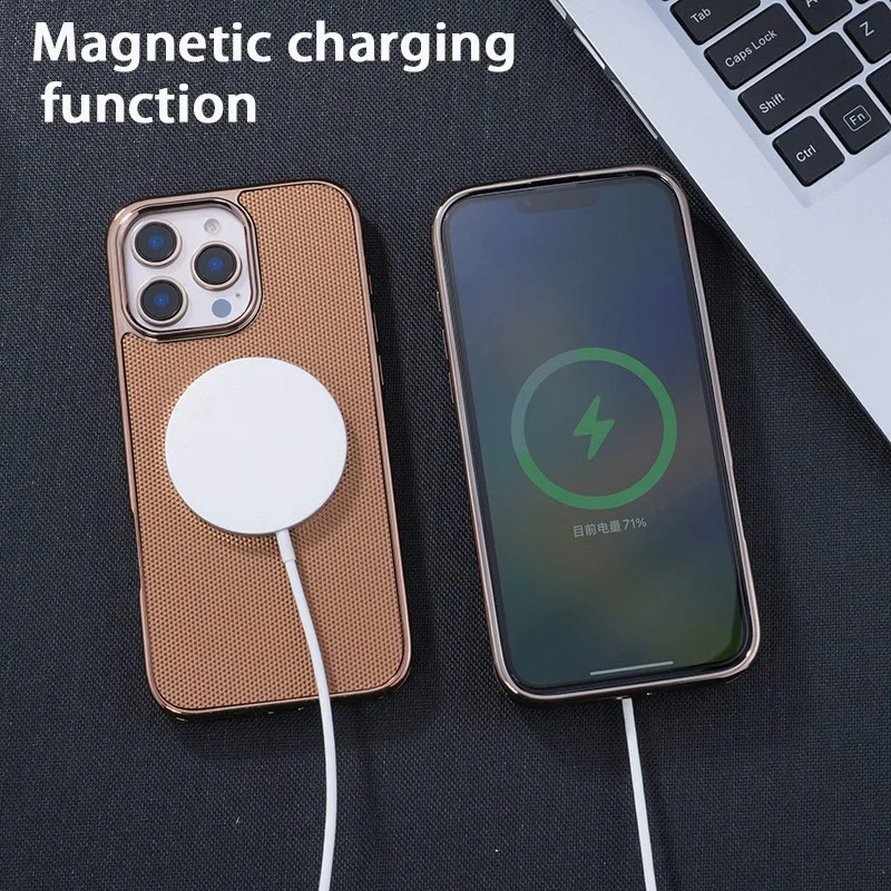 

New magnetic matte electroplated phone case compatible with iphone 16 Pro 15/14/13/12/11 Promax protective cover