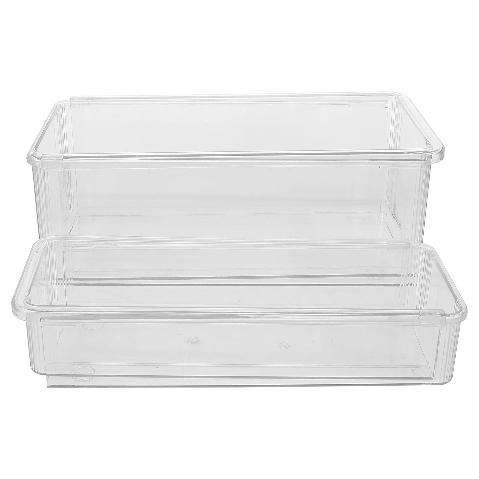 

2 Pcs Storage Box Drawers Desk Divider Tray Clear Plastic Organizer Chopsticks