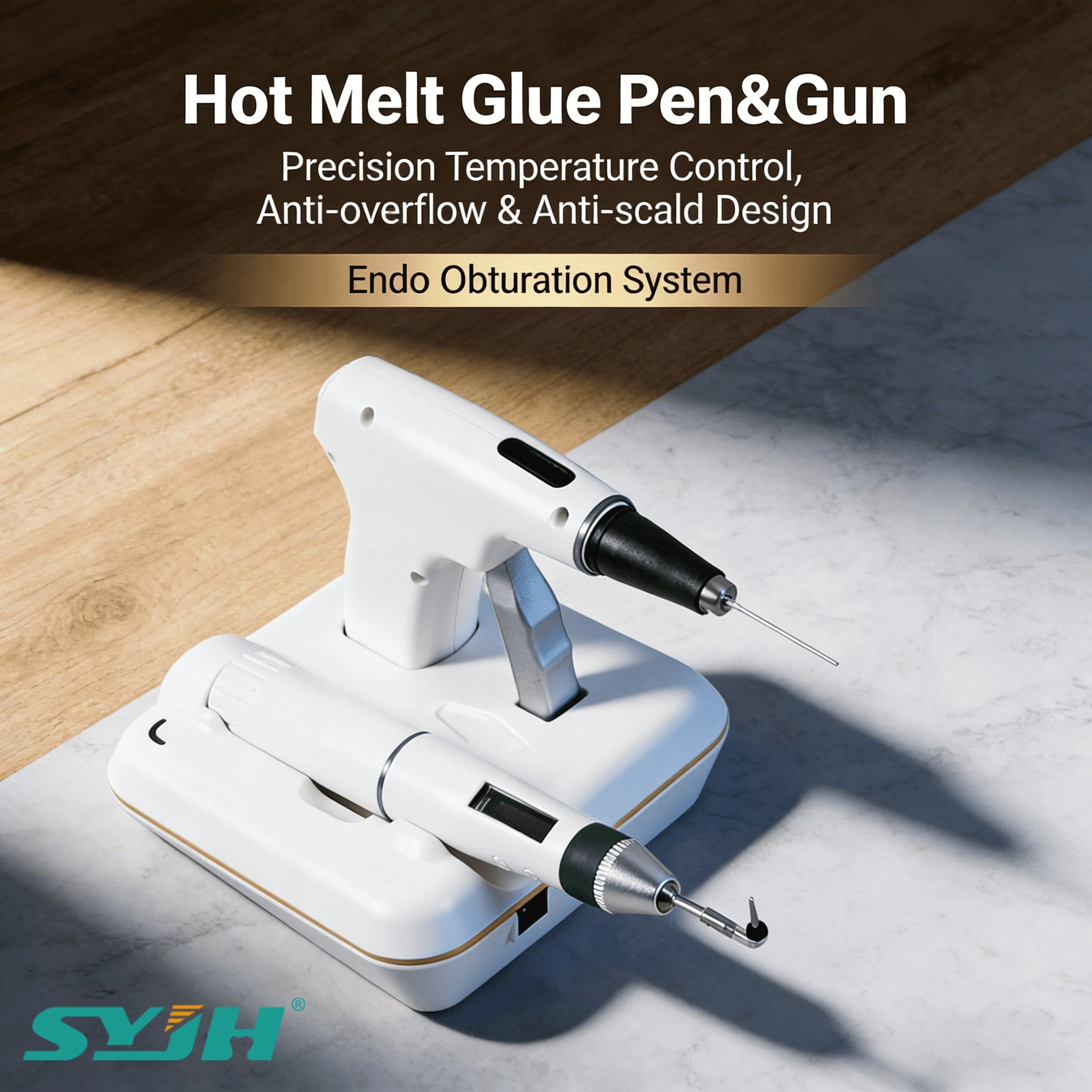 SYJH Dental Endo Obturation System Hot Melt Glue Pen&Gun with Anti-overflow&Anti-scald Design and Precision Temperature Control