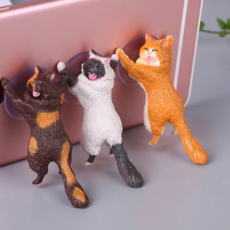 Cltgxdd 1 pezzo universale simpatico cartone animato gatto supporto per cellulare tablet supporto portatile per auto da tavolo supporto per ventosa