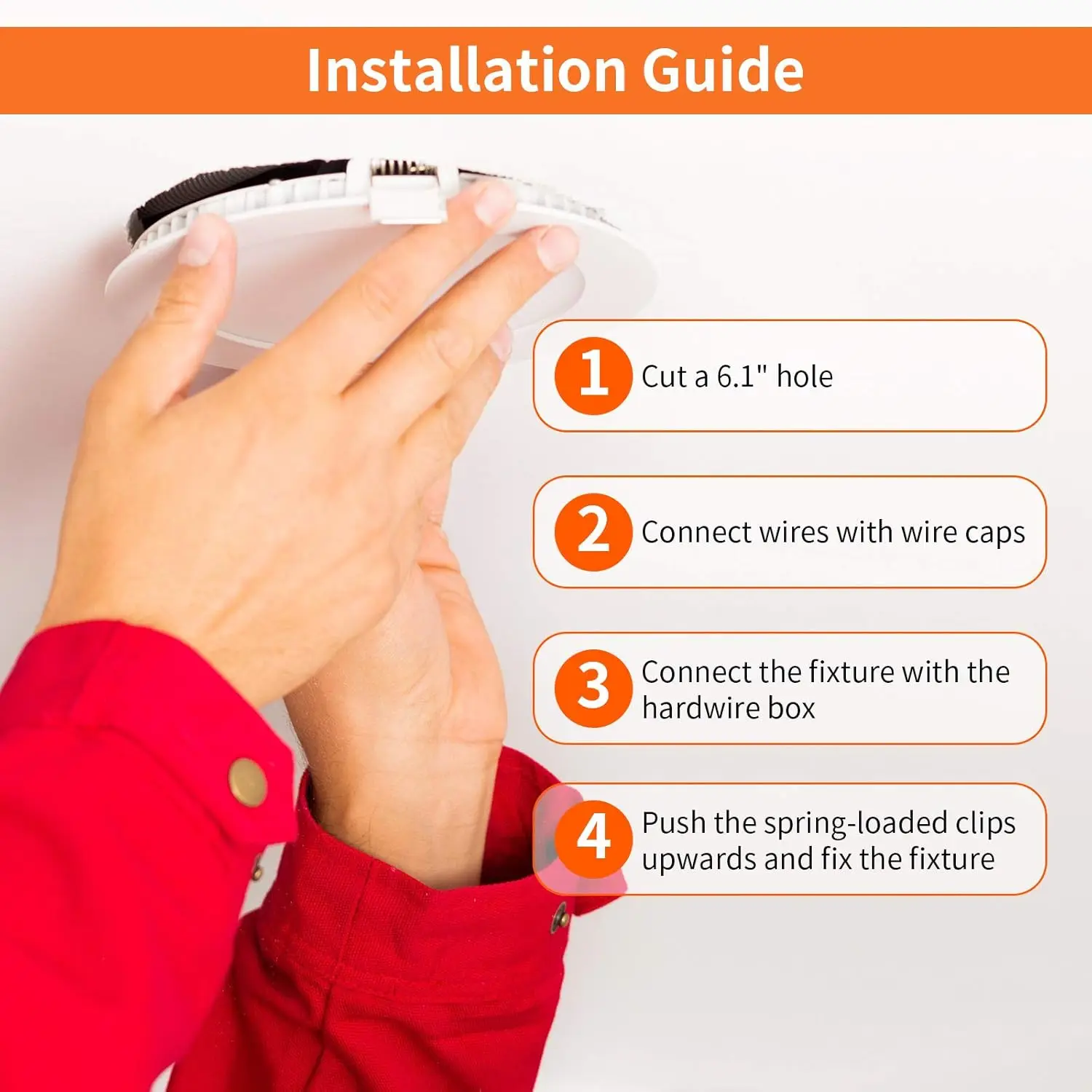 6 عبوات من الإضاءة المجوفة LED مقاس 6 بوصات 5CCT مع ضوء ليلي، مصابيح سقف LED رفيعة للغاية قابلة للاختيار، جودة البيع الساخن #6