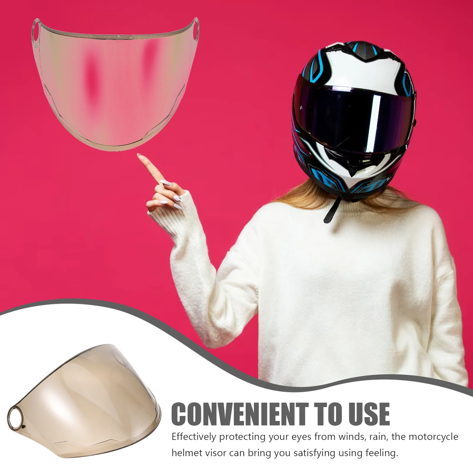 قناع الدراجة النارية، درع شفاف متين وسهل الاستبدال، ملحق حماية مقاوم للرمال والرياح، قناع القرش #6