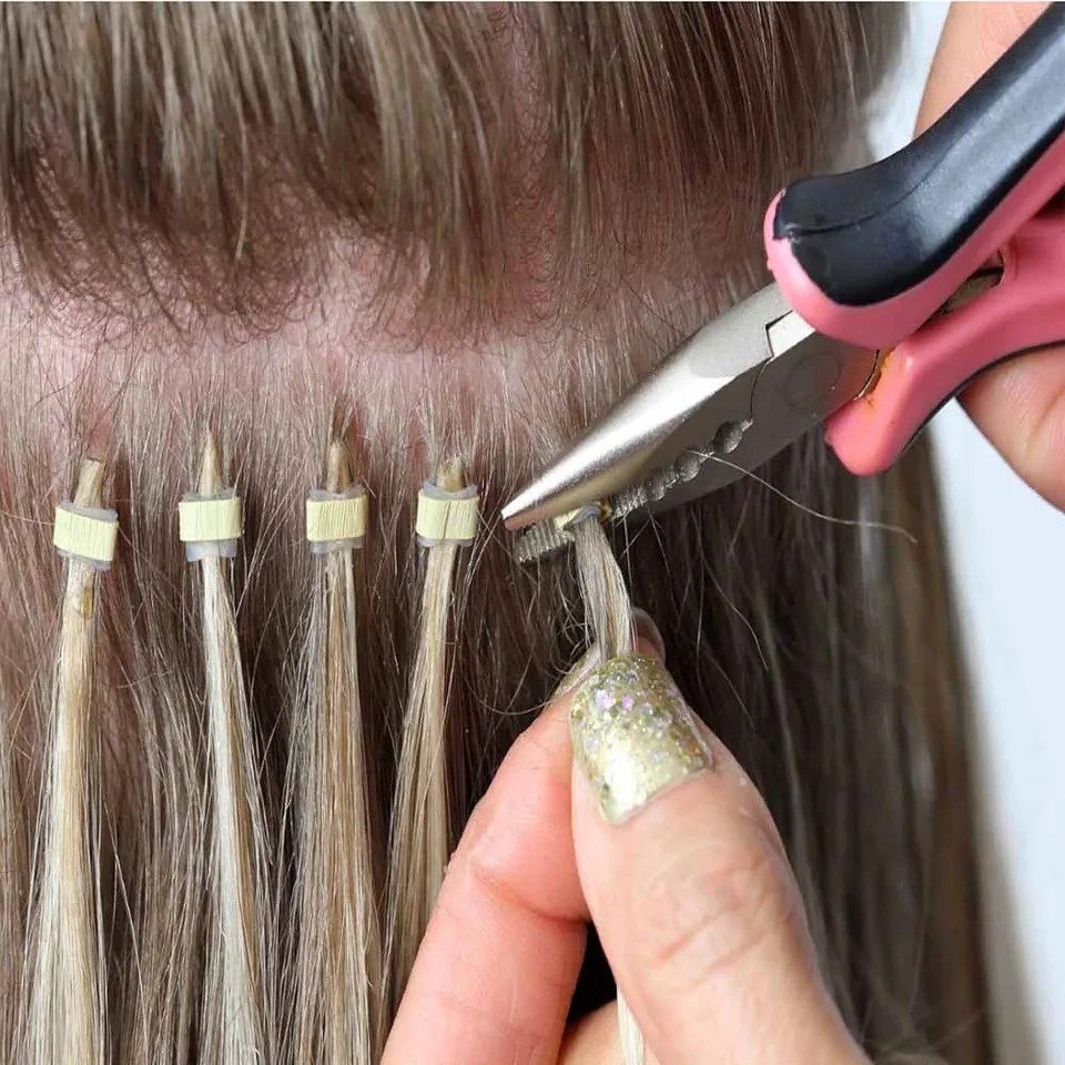 1000 piezas de micro anillos de silicona de 4mm para extensiones de cabello, microlinks para cabello humano, herramientas y accesorios de cuentas multicolor 6