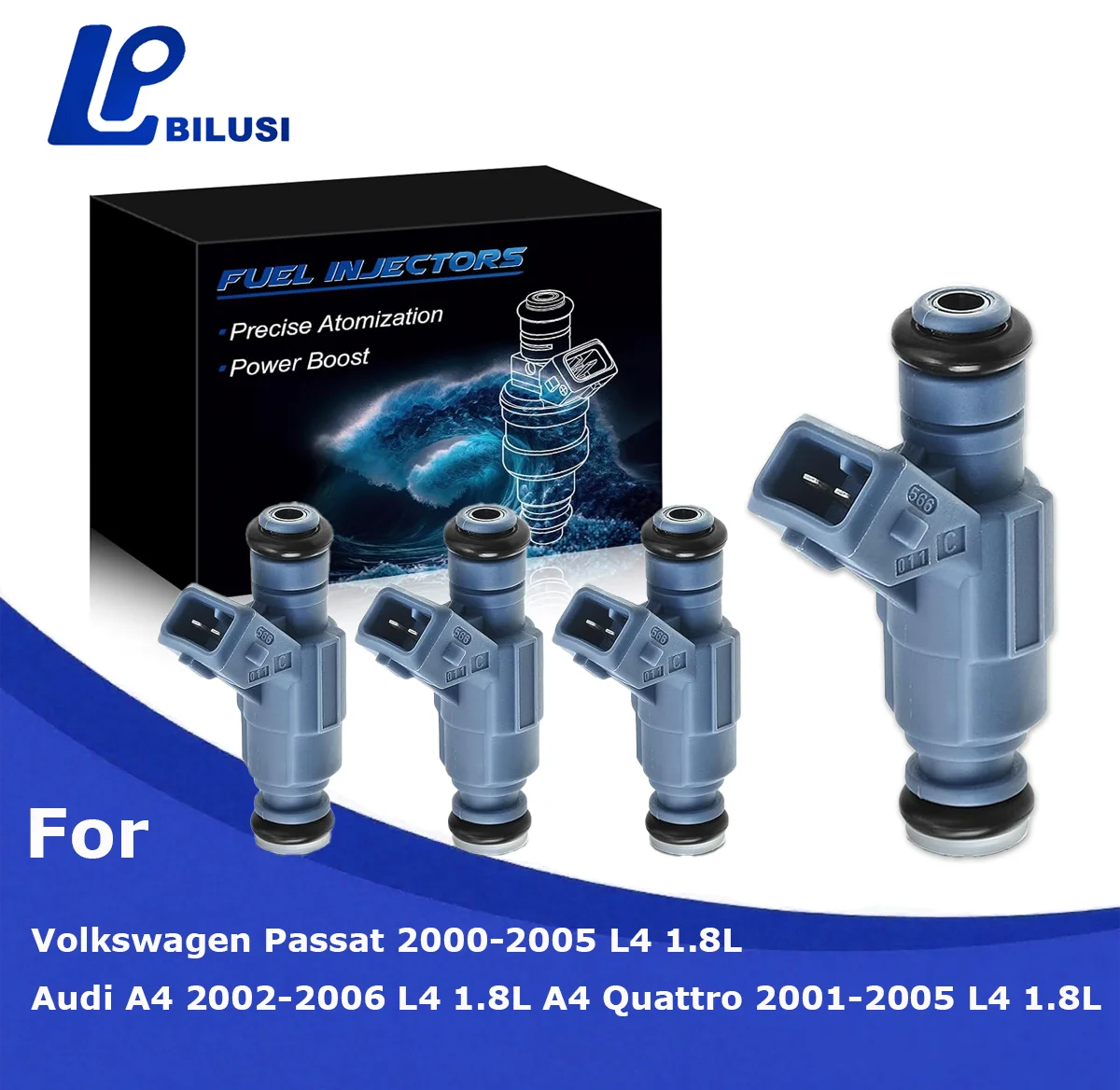 

Bilusi Fuel Injectors Compatible with Audi A4 2002-2006 A4 Quattro Volkswagen Passat 2000-2005 L4 1.8L 280156070 0280156070