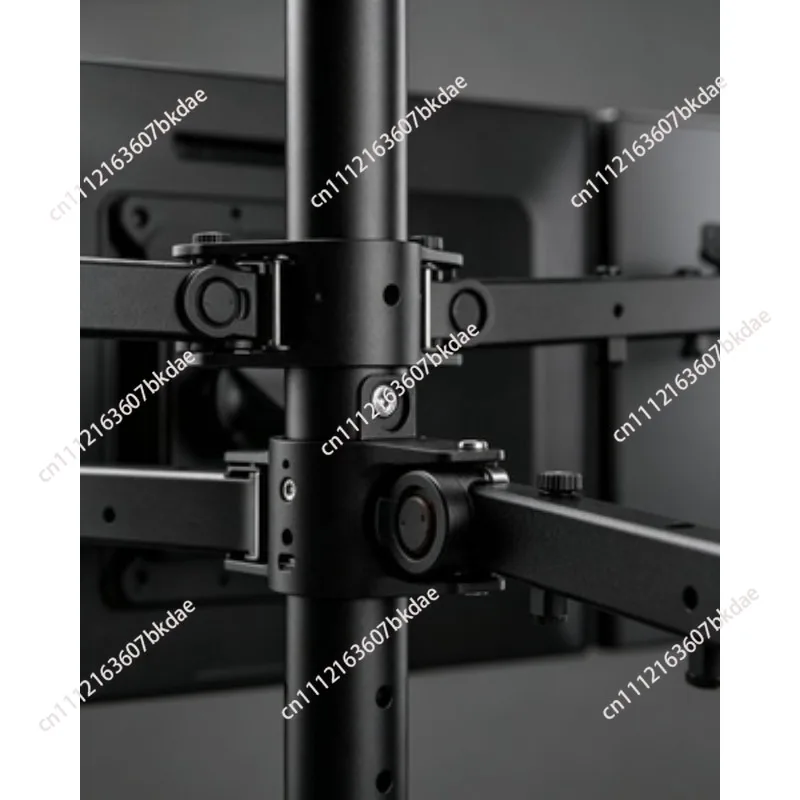Multi-Screen Rotatable Telescopic Lifting Display Panel Cantilever Stand, Clamp-On Desktop Screen Support Base