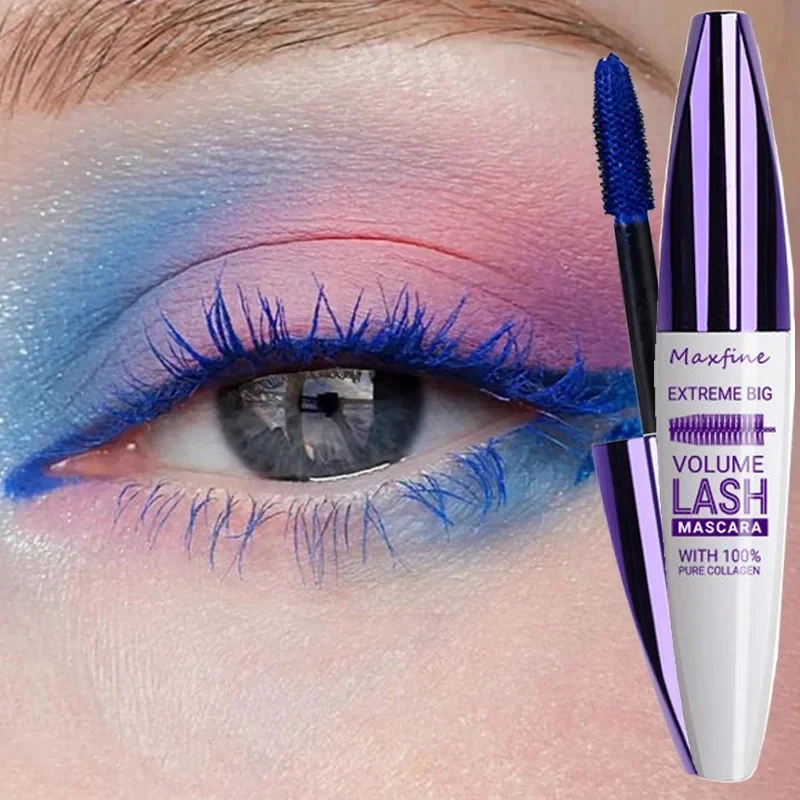 5d Three-dimensional Mascara Purple Blue White Multi-color Mascara Base Long-lasting Non-smudge Long-lasting Curling Shaping Mas