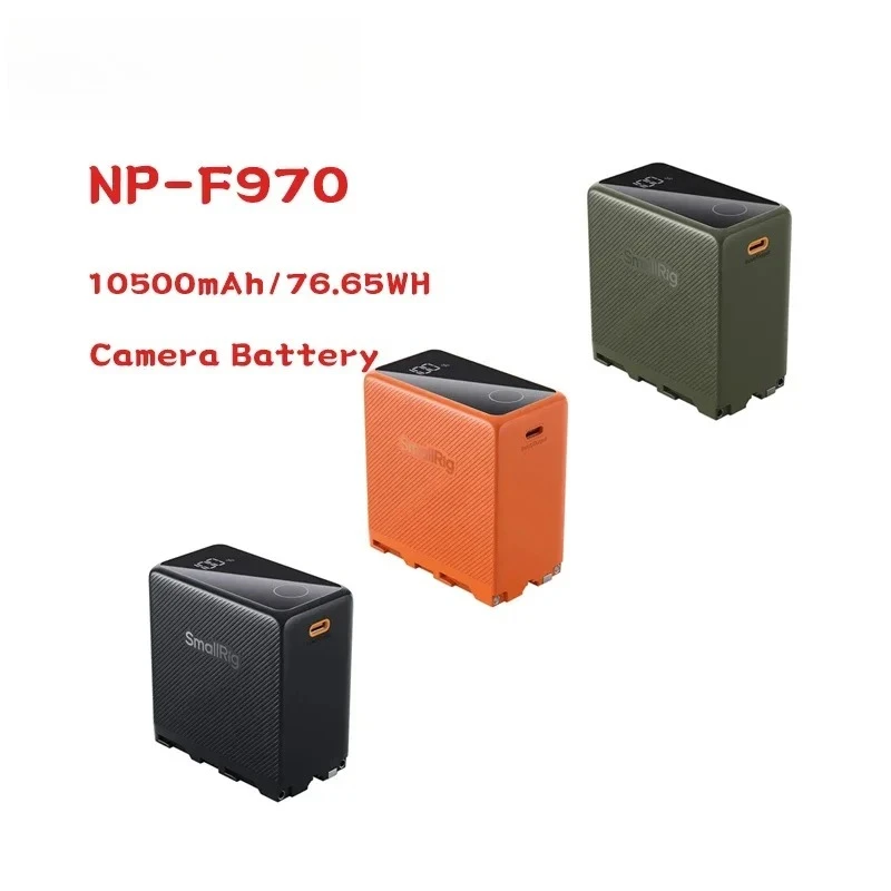 

SmallRig NP-F970 10500mAh/76.65WH Rechargeable Battery 4469 4576 4577 USB-C/USB-A Input/Output 36W Fast Charging Battery