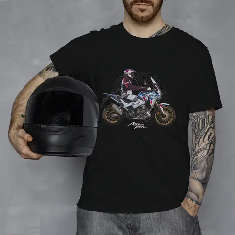 Honda T-shirt homme et femme été coton T-shirt Honda Africa Twin ADV manches courtes printemps et automne moto cyclisme haut