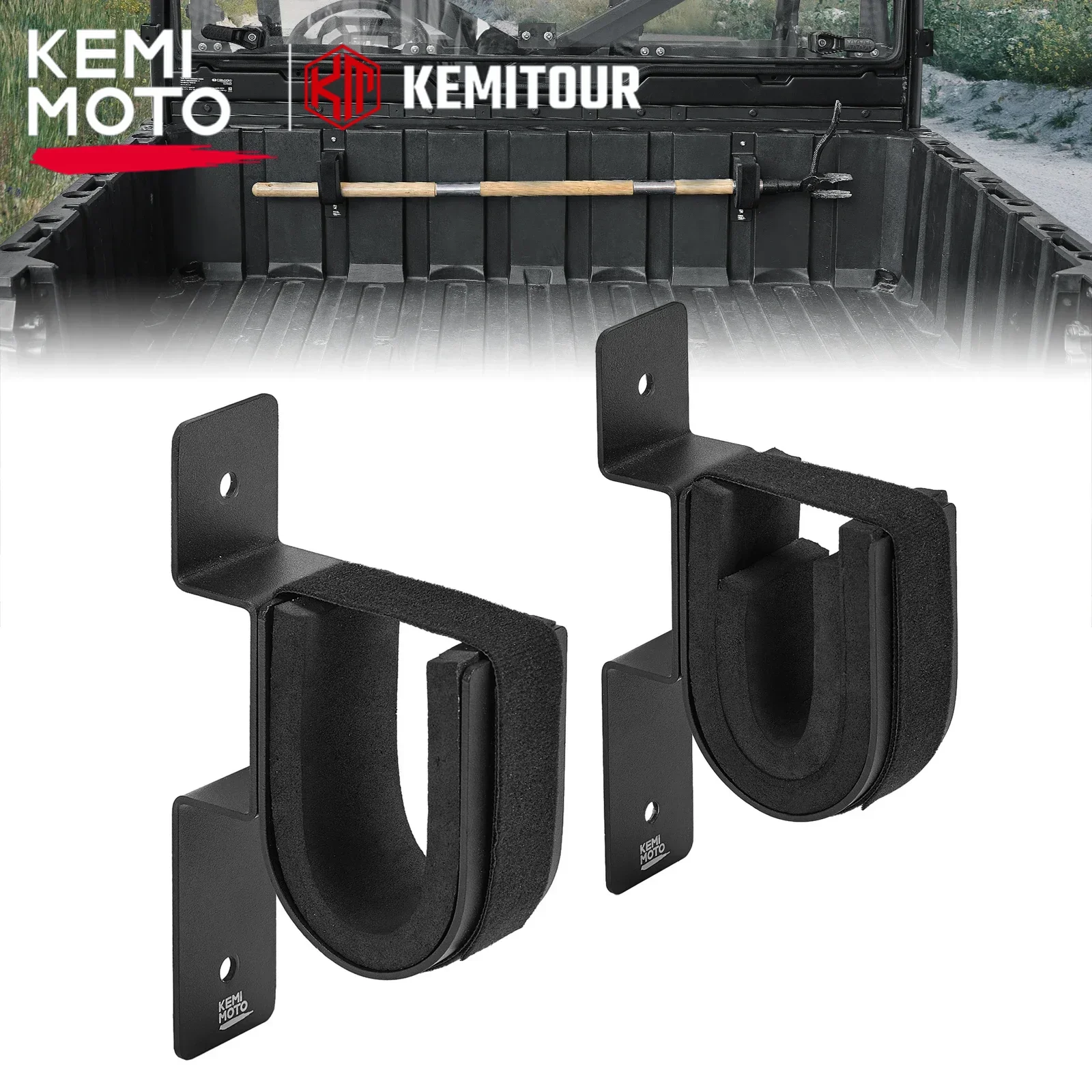 KEMIMOTO UTV Holder Rack Gun Holder Shovel Bow Rack for Garage Wall Compatible with Can Am Defender Polaris General Ranger