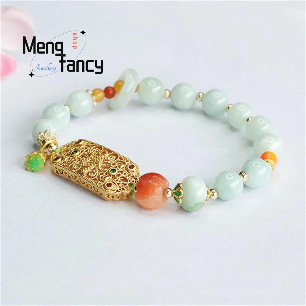 Natural Myanmar A-goods Jadeite Bracelet Exquisite Elegant Simple High-grade Simple Exquisite Elegant High-grade Fashion Jewelry