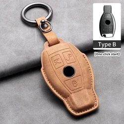 Leather Car Key Case Cover for Mercedes Benz W205 W212 X166 W176 W211 W204 W222 W463 CLA GLC GLK W203 W212 C180 GLK300 CLS SLK