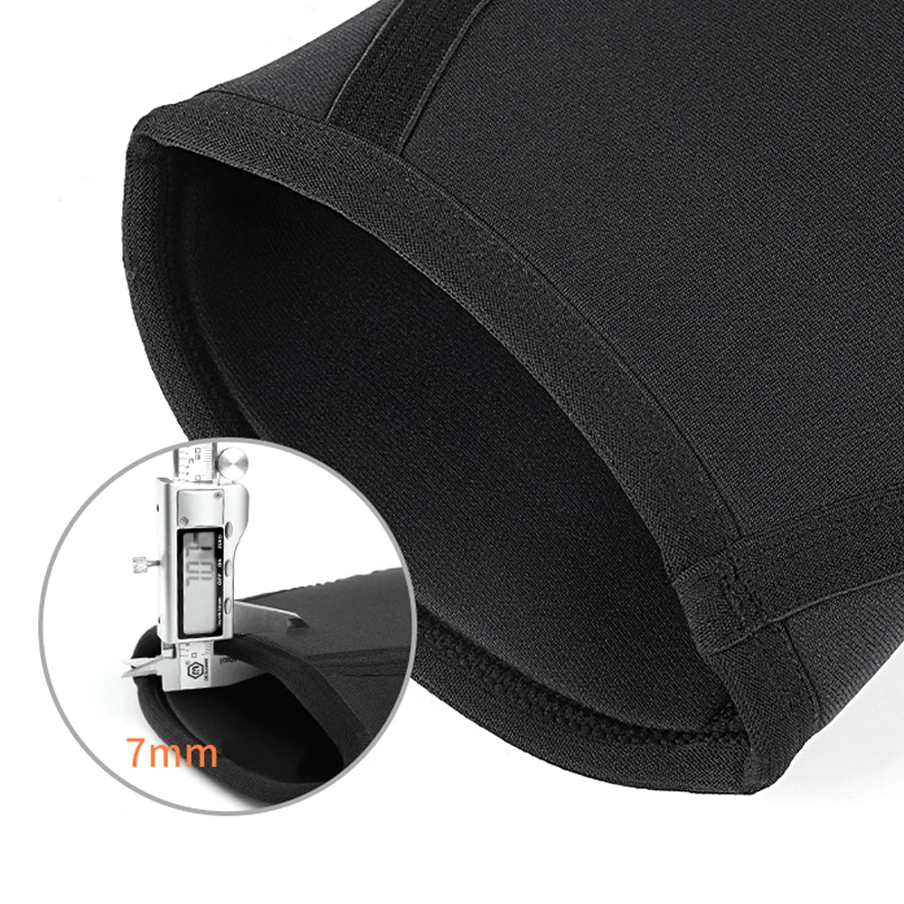 1 Stück 7 mm Neopren-Kniebandagen für Gewichtheben – maximale Unterstützung für Kniebeugen, CrossFit, Knie-Kompressionsbandage für Männer und Frauen – Detail 6