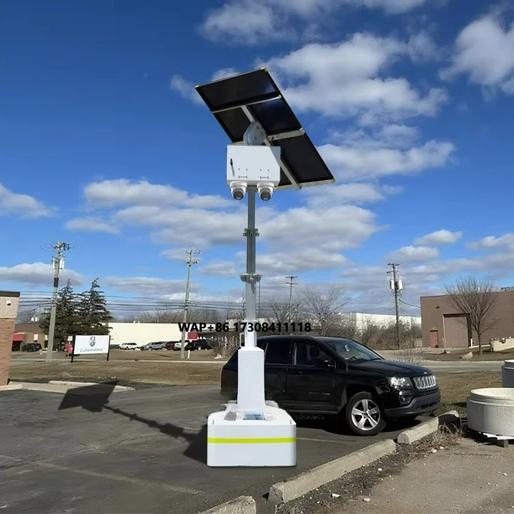 Mobile Cctv Trailer Solar CCTV Tower 4G Security Monitoring System with Portable Solar Generator for Parking Lots