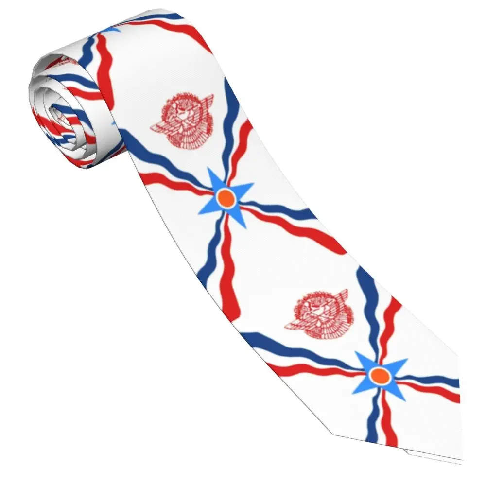 

Fashion Assyrian Suryoyo Flag Ties for Party Personalized Men Syriac Aram Necktie