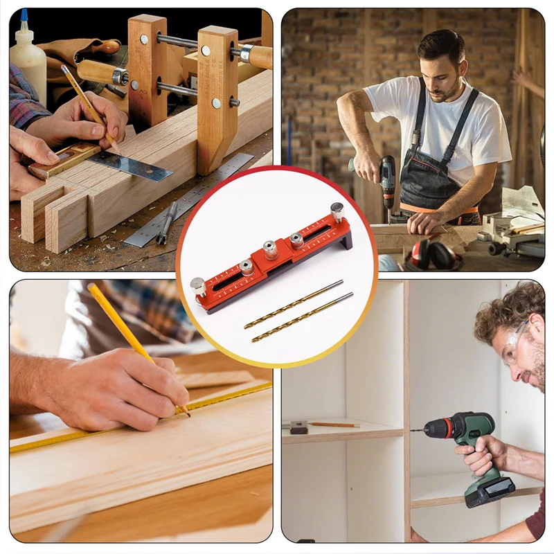 Posicionador de perforación de manija, herramienta de corte de agujeros para carpintería, manija de puerta de gabinete con cajones, ayuda para la instalación