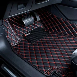 Custom Leather Diamond Car Foor Mat For Mitsubishi All Models Asx Outlander Lancer 10 Pajero Sport Auto Accessories Carpet Cover