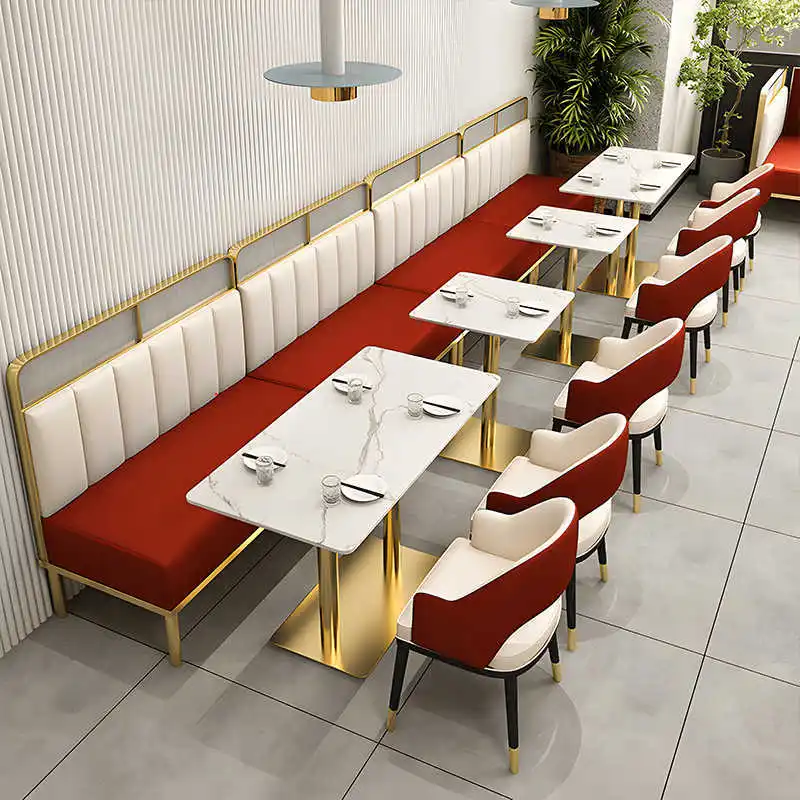 

Light luxury restaurant Western Wall booth Sofa barbecue Hotel fast food restaurant Tea