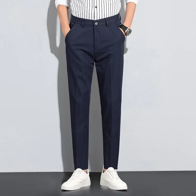 

Men's Summer Business Formal Pants Solid Color Casual Korean Fit Suit Pants New Men's Wedding Social Pants Y2k Men Clothing