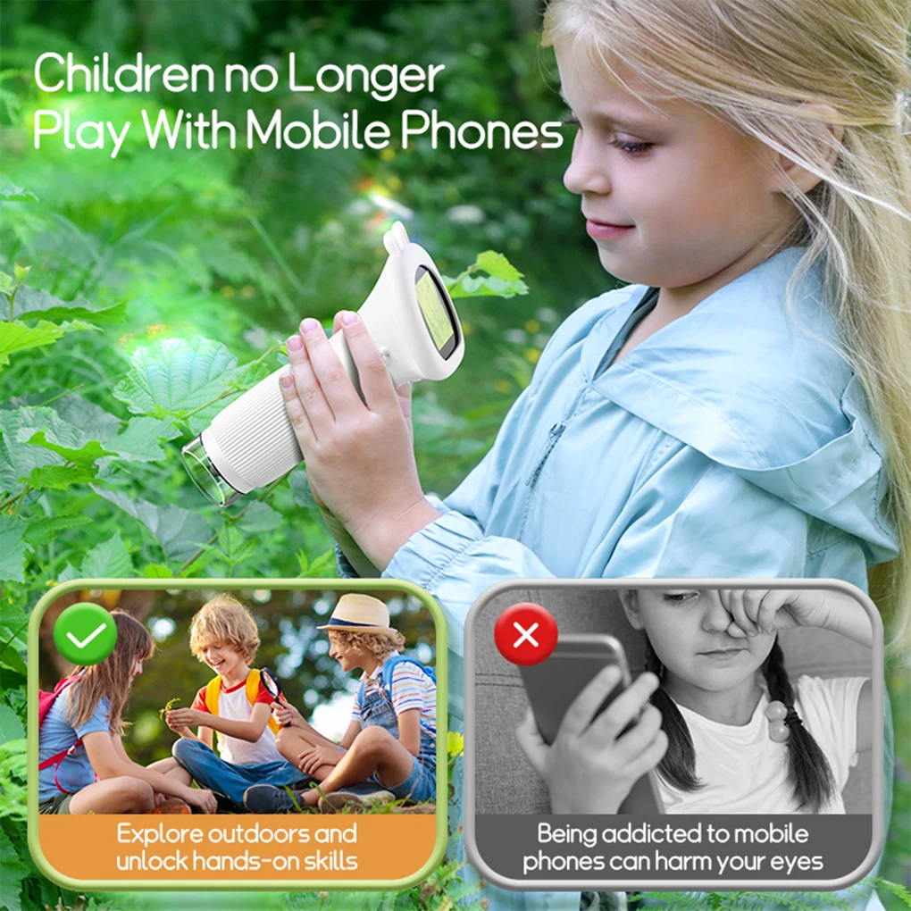 Lente d\'ingrandimento per microscopio 1000X con microscopio leggero per bambini Mini fotocamera per microscopio portatile con schermo da 2 pollici