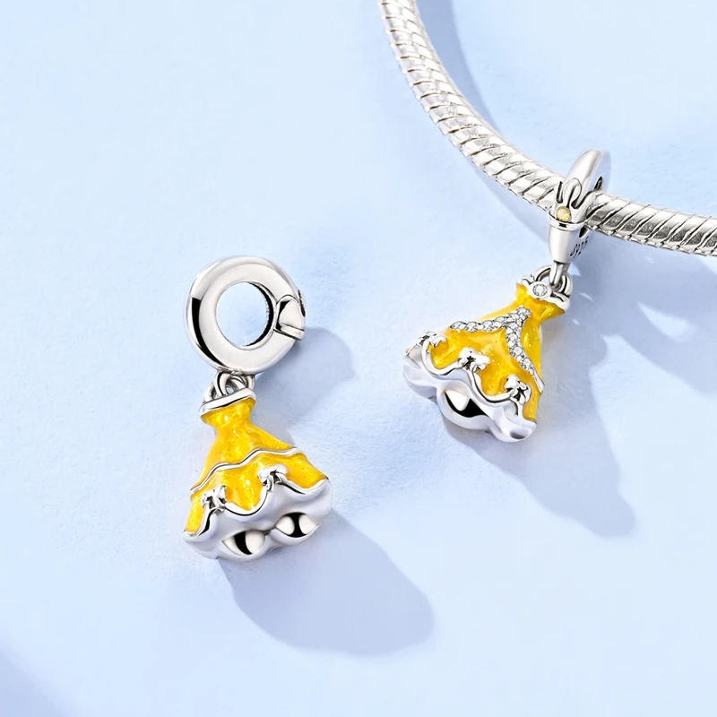 Charms-Anhänger Original 925 Sterling Silber Kürbiskutsche Prinzessin Ballettschuh Charm-Perle Passend für Armband Damen DIY Schmuck Geschenk – Detail 25