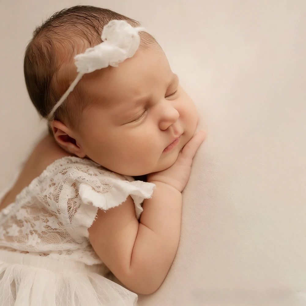 Newborn Photography Props White Lace Tulle Dress Baby Photo Shoot Outfit Newborn Photo Accessories Costume 0-3 Months