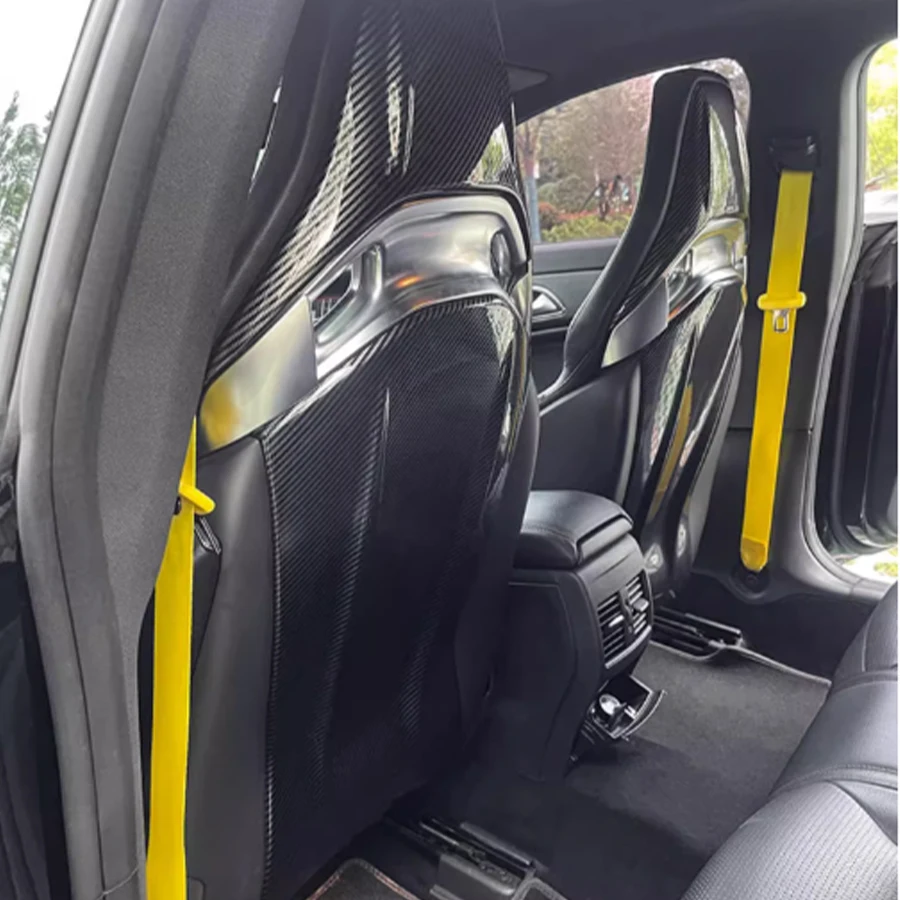 For Mercedes Benz A45 CLA45 GLA45 C43 C63 E43 E63 A CLA GLA Class-AMG Seat Back Carbon Fiber Car Inner Seat Back Covers Trims