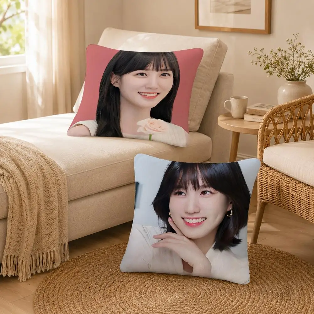 Actor Korean Drama Park Eun-bin Cushion Cover Soft Throw Pillow Cover Washable Plush Cushion Case for Sofa Bed Living Room