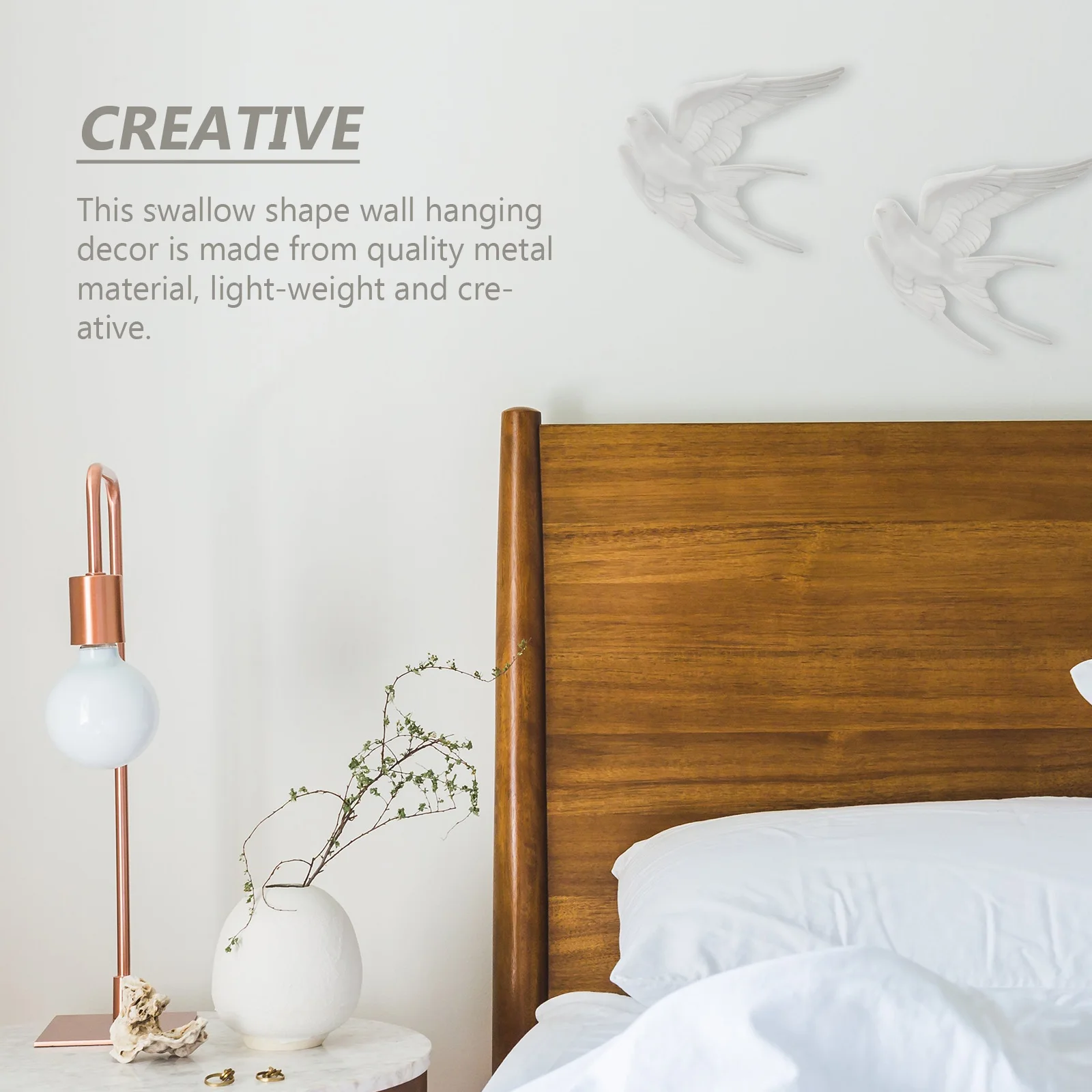 

3D Metal Swallow Statue Hanging Ornament Home Art Sculpture Pendant Swallow Shape Decor Indoor Bird Decoration Wall Bird