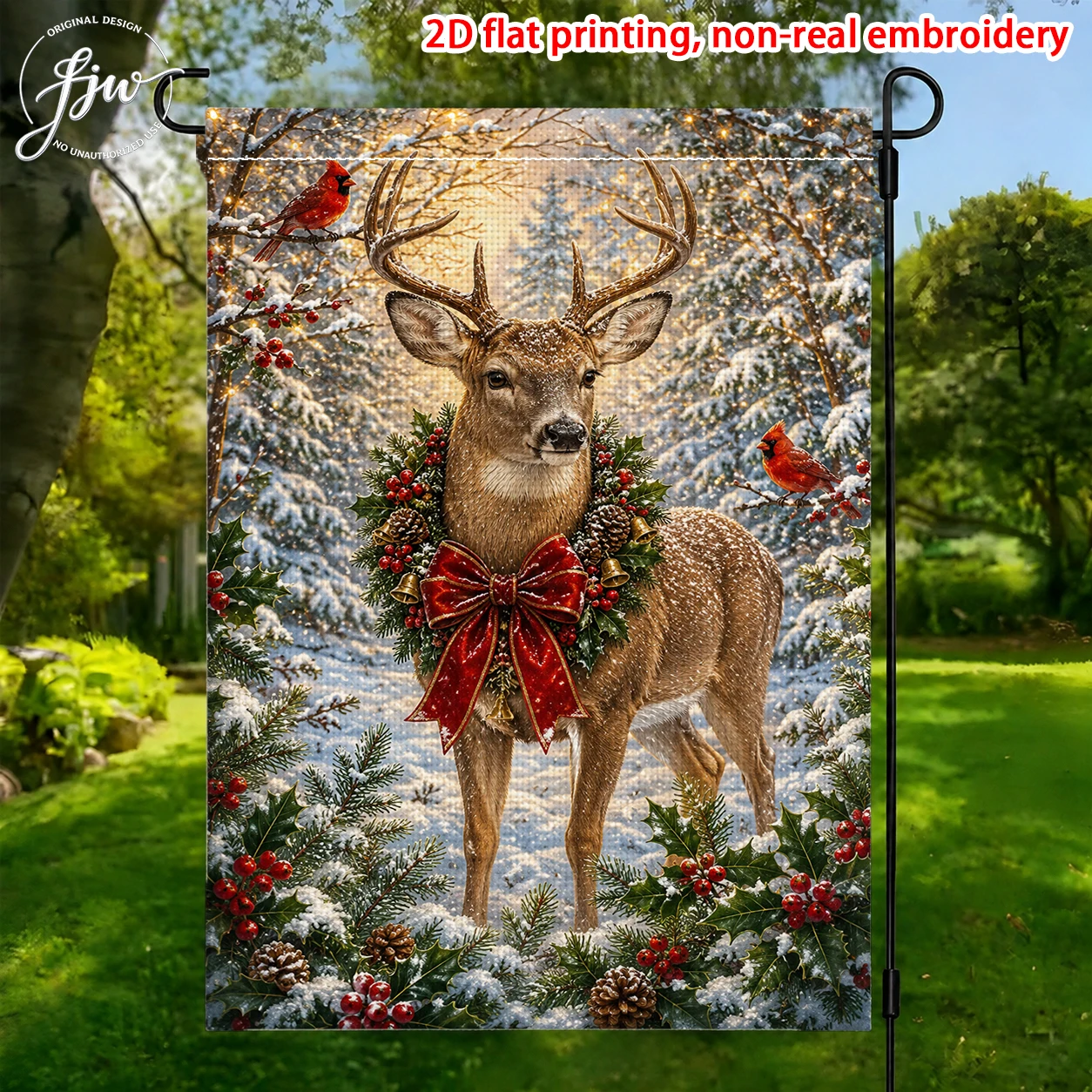 1pcs Christmas Garden Flags Winter Holiday Outdoor Yard Decor Festive Farmhouse Seasonal Flags for Outside