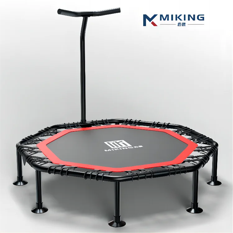 

Home Gym Equipment Fitness Foldable Mini Kids Adult Indoor Trampoline jumping Trampoline with Height Adjustable Handle