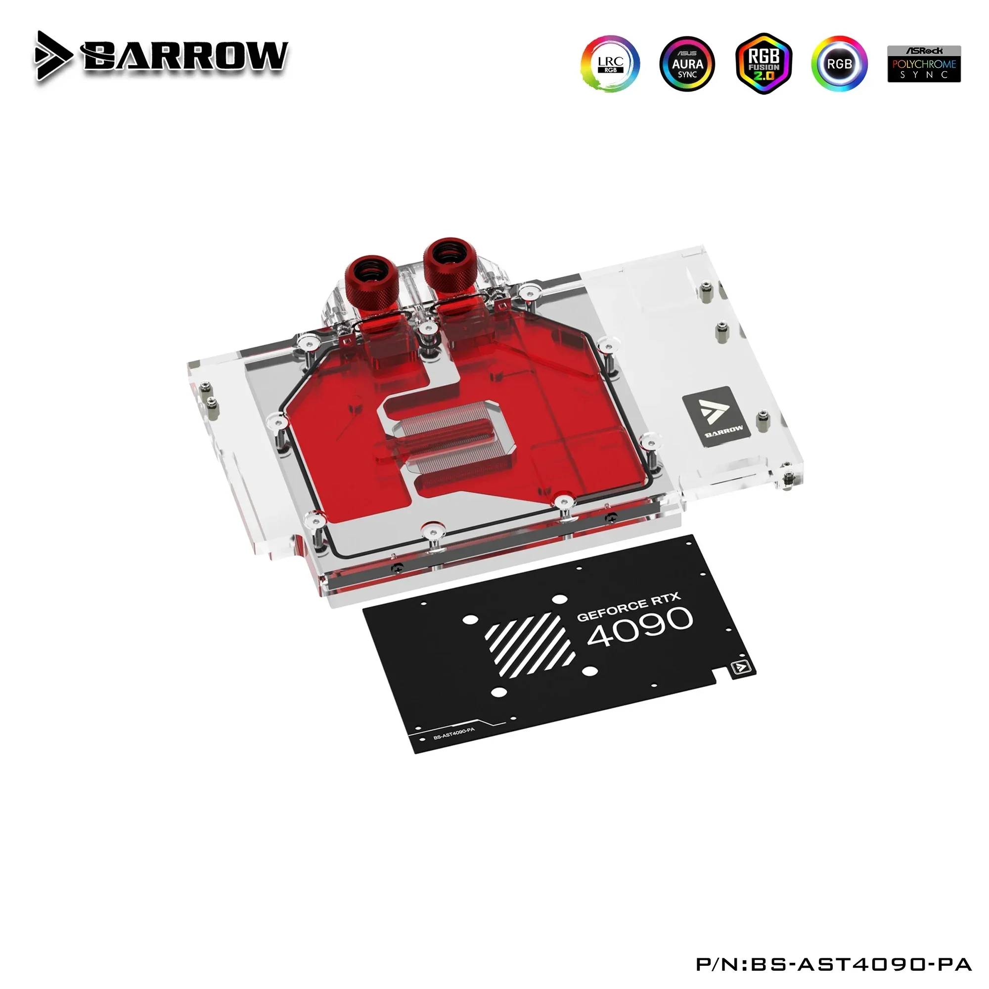 Imagem -02 - Barrow Gaming Placa Gráfica Cooler Bloco de Água Cobertura Total Asus Rog Strix Tuf Rtx 4090 O24g 24g 5v Argb Aura Sync
