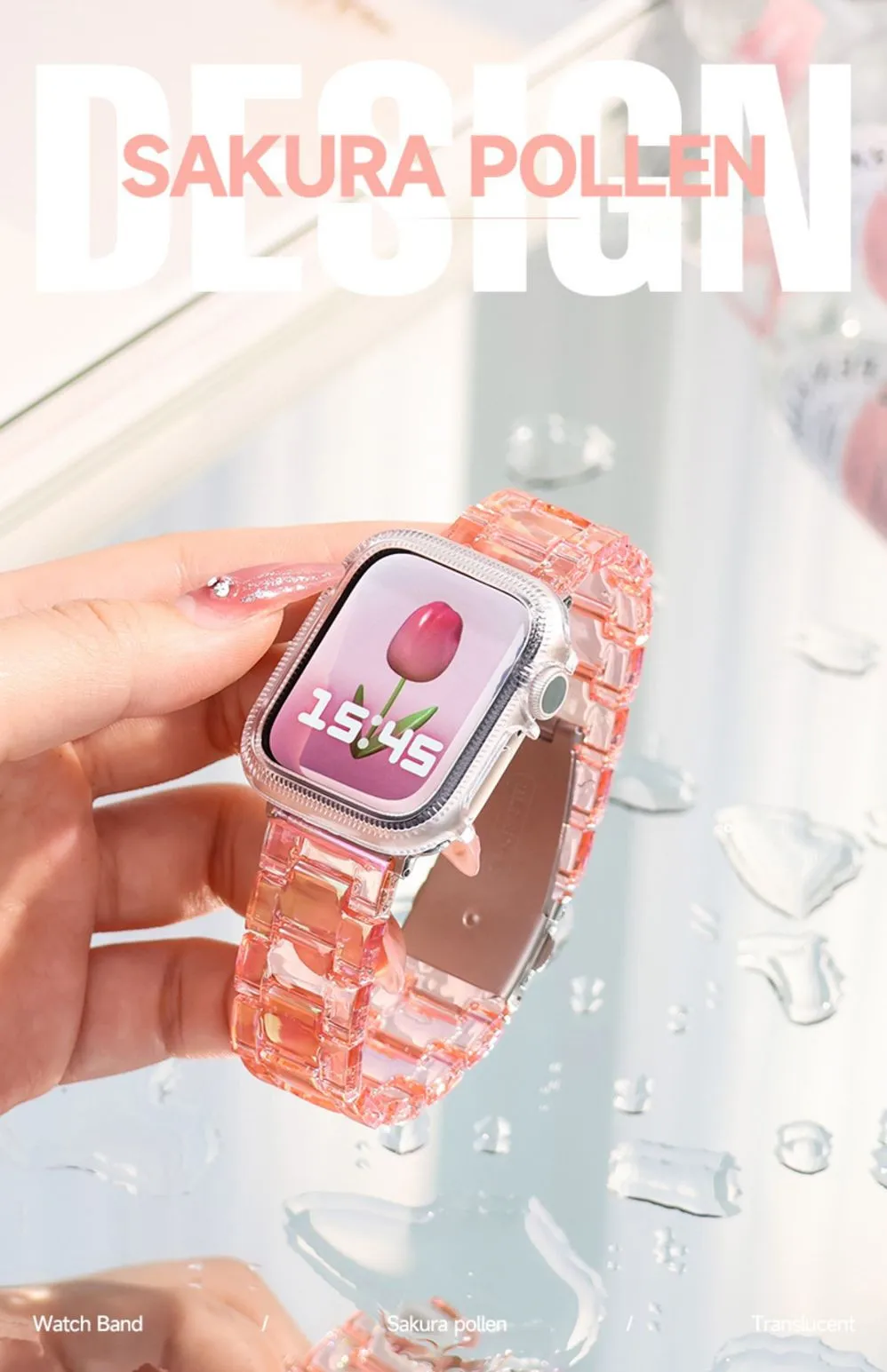 Transparentes Armband für Apple Watch 44mm 45 46 49 38 40 41 42mm Buntes Armband für iWatch Series 12 11 10 9 8 7 6 5 4 SE – Detail 21