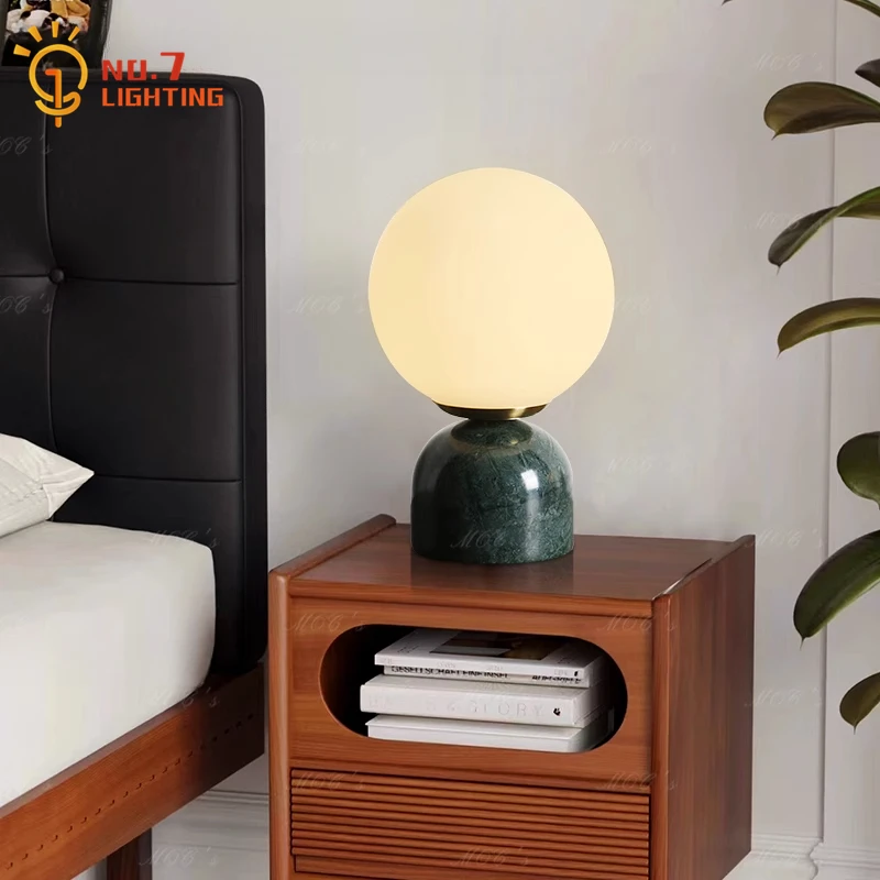 

Luxury Cream Wind Marble Table Lamp LED G9 Designer Simple Atmosphere Desk Lights Home Decor Bedroom Bedside Kitchen Table Study