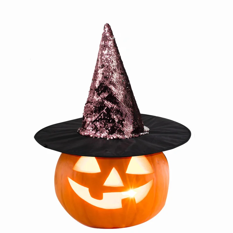 1pcs Halloween Witch Hat for Women Girls Wide Brim Foldable Party Cosplay Costume Props Accessory