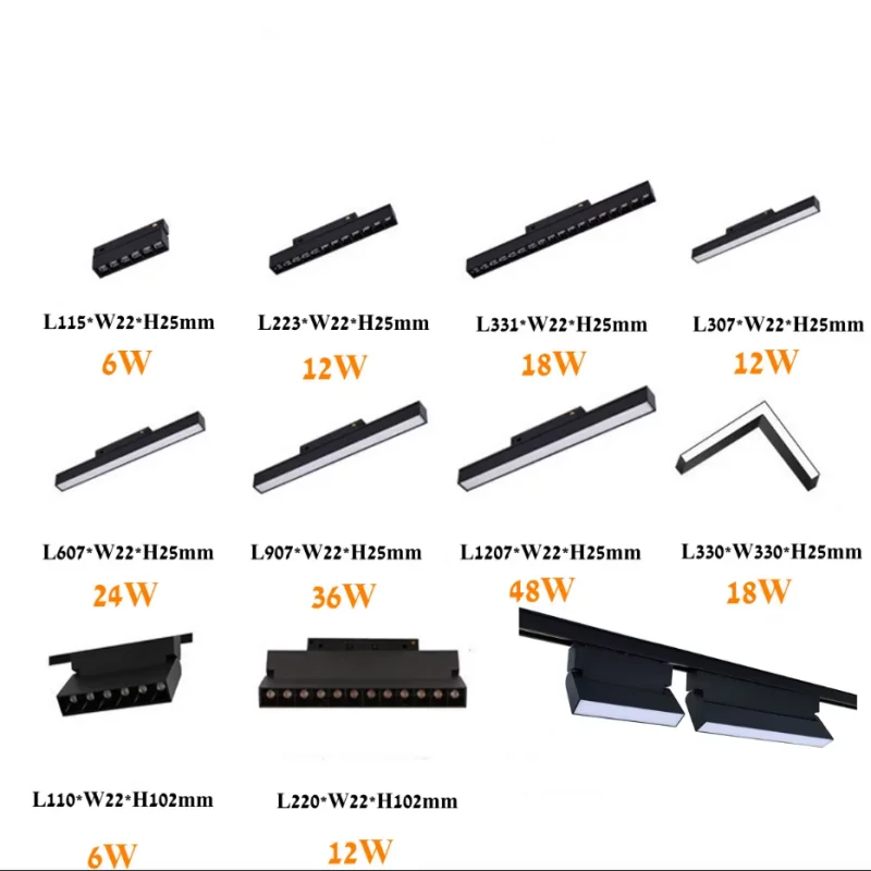 LED Magnetic Track Light Grille Flood Lamp Modern Embedded Flexible Linear Fixture LED Spotlight DC48V Ceiling Indoor Living