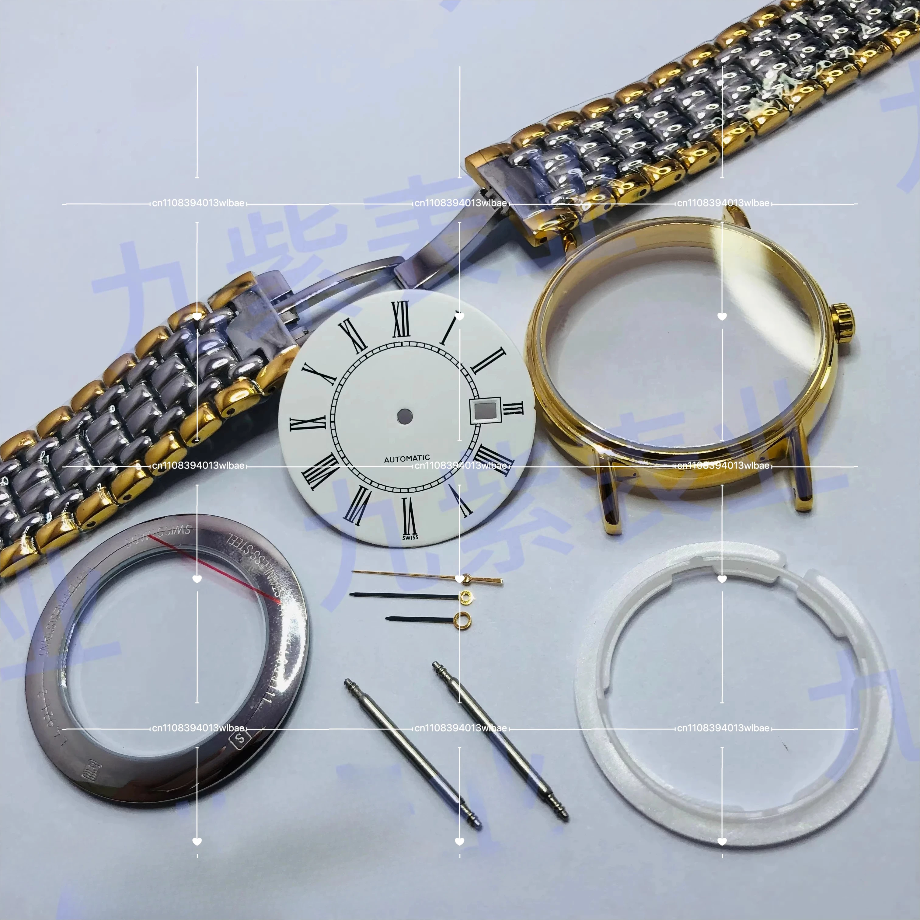 Suitable for 2892 Movement Case, Case Accessories, Full Set of Wave Case, Sapphire Mirror, Stainless Steel Case.