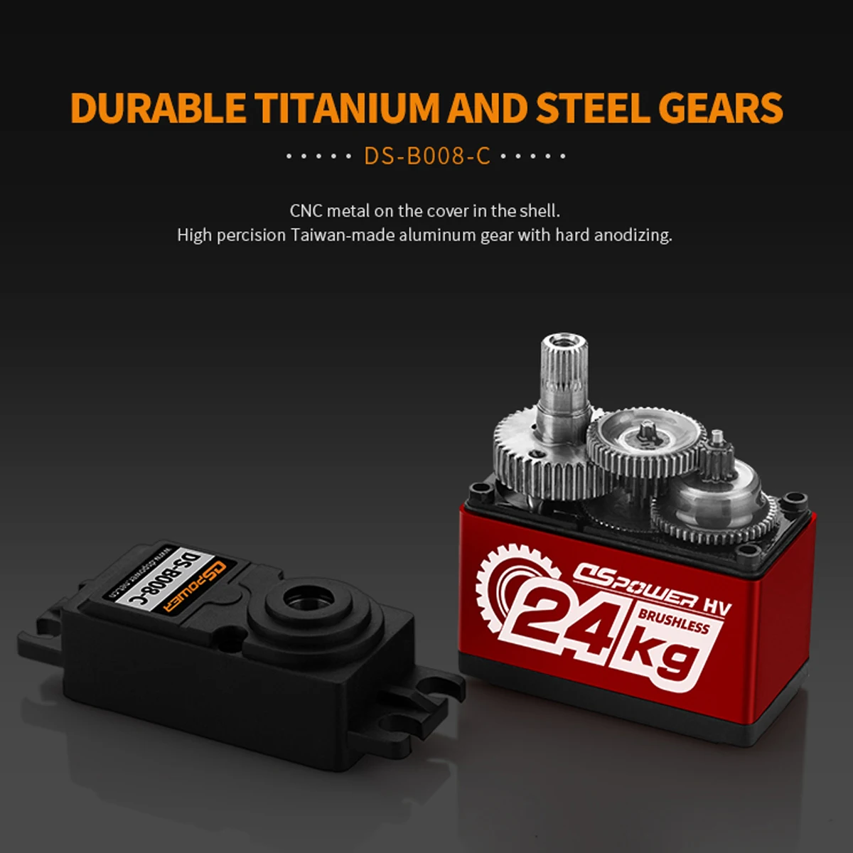 DSpower 24KG 브러시리스 모터 서보 하프 알루미늄 프레임 방수 메탈 기어 서보 1/8 1/10 RC 자동차 비행기 보트 로봇 암