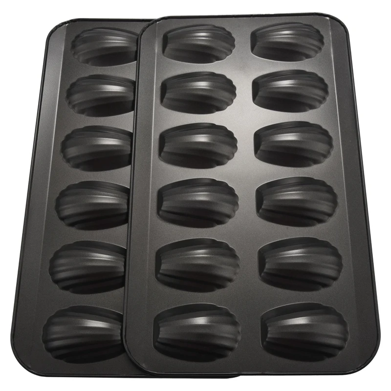 4 Packs Non-Stick Madeleine Pot, Baking Mold 12 With Shell Cake Baking Tray Chocolate Non-Stick Baking Tray