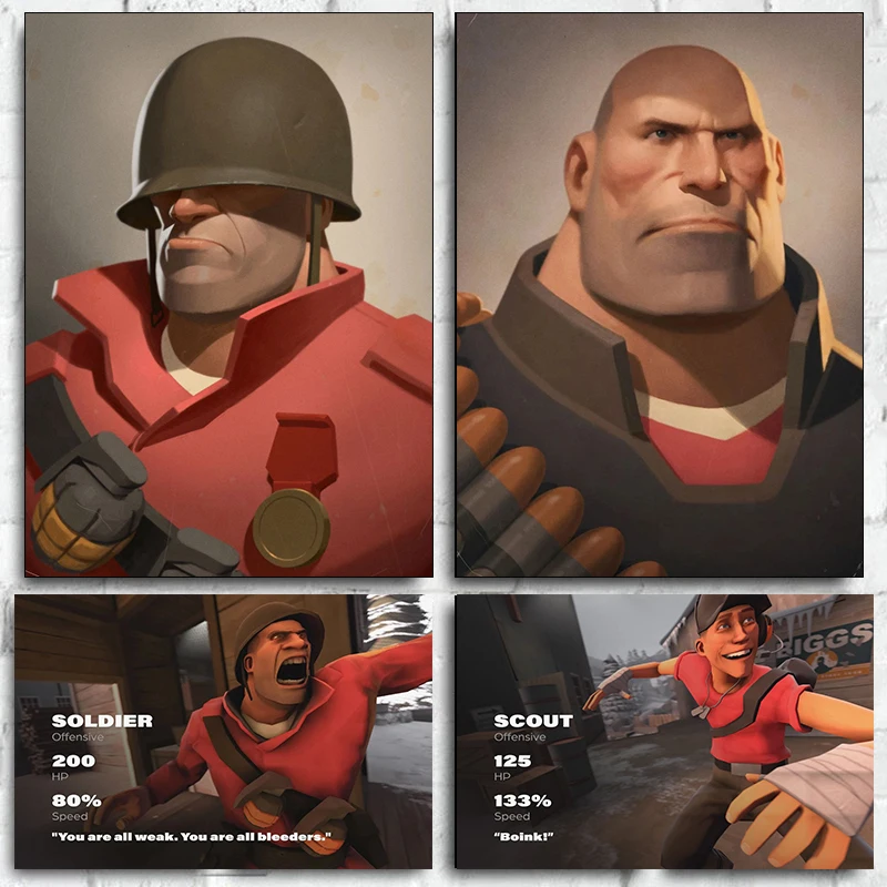 Classic Team Fortress 2 Pyro Face Video Game Canvas Painting Posters and Prints Wall Art For Modern Family Bedroom Home Decor
