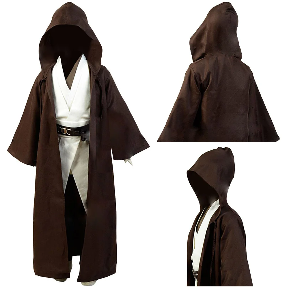 

Movie Space Battle Cosplay Kids Boys Role Play Anakin Obi Wan Jedi Costume Cloak Child Fantasy Fancy Dress Up Party Clothing