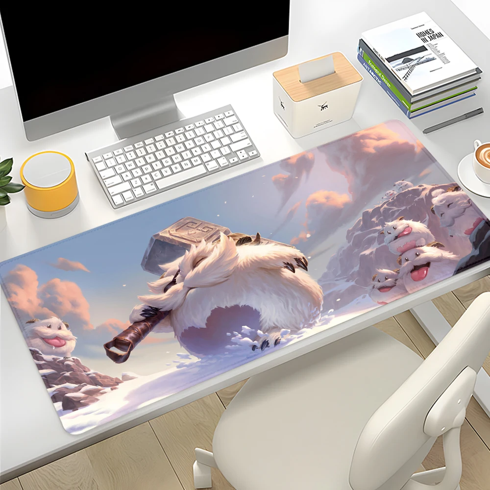 

Cute Cartoon Mouse Pad Art Design Large Desk Accessories Desk Pad Rubber Base with Stitched Edge Mousepad Non-Slip Deskpad