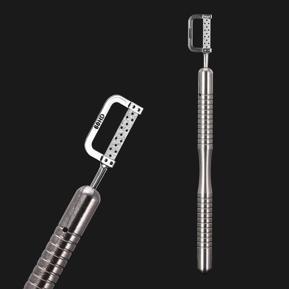 AZDENT Dental Kieferorthopädisches Interproximal-Emaille-Reduktions-Automatik-Streifenschneideset, doppelseitig, mit Maßbandgriff – Detail 10