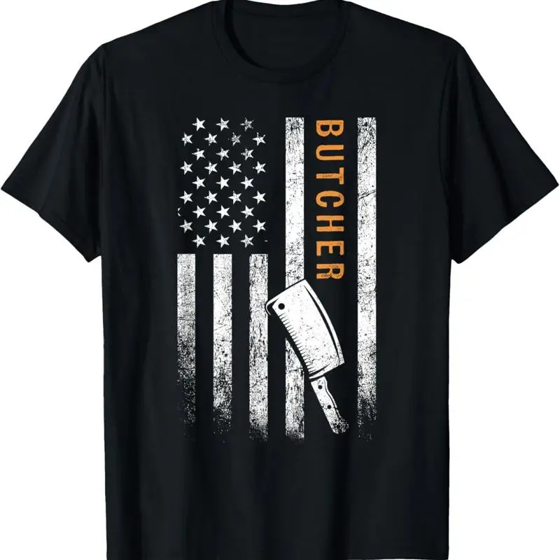 Butcher American Flag Design T Shirt