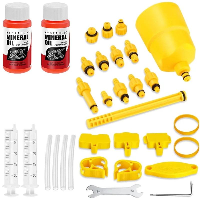 Full Bicycle Hydraulic Disc Brake Bleeding Kit With 60ml Mineral Oil Daily Repair Tools For Brake Fluid Refilling Operation