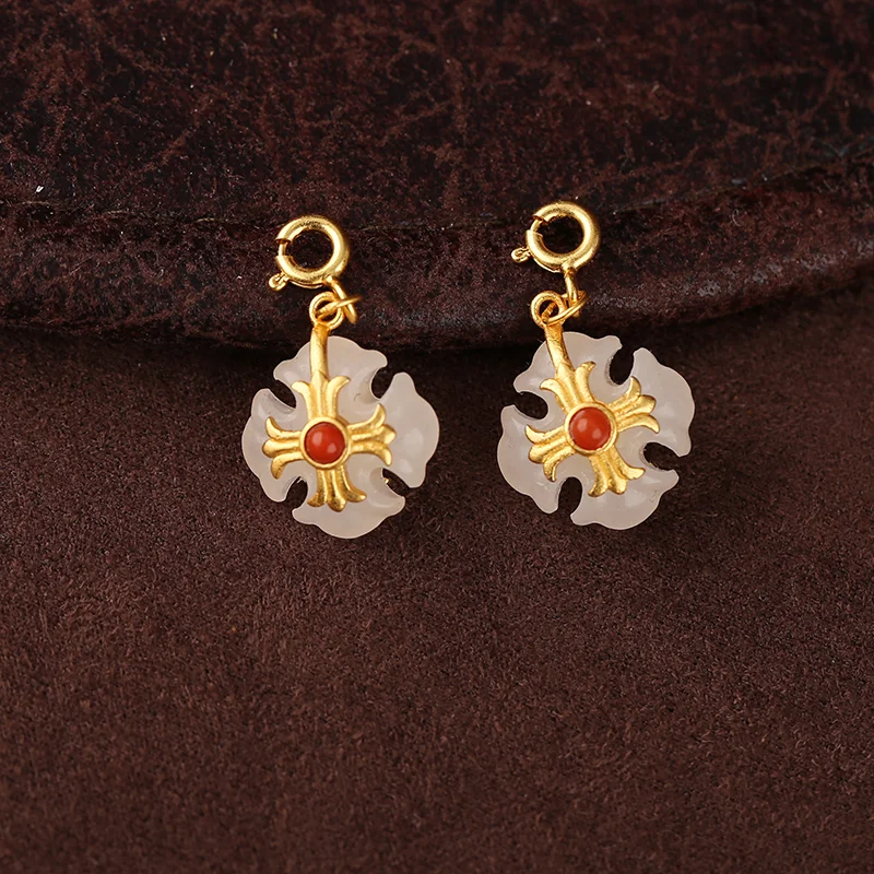 

Agate Cross Pendant, 925 Silver Gold Plated, Red Agate Religious Charm, Jewelry Making Supplies